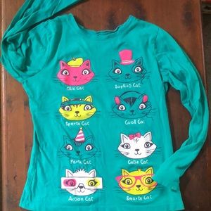 Girls long sleeved T-shirt cats